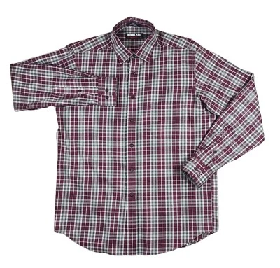 KIRKLAND SIGNATURE Men's Button Down Large Long Sleeve Shirt Plaid Casual Adult - Image 1 of 4