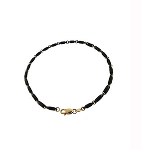 Superoro Solid 18k Rose Gold And Ceramic Bracelet 2.5mm 8 Inches - Picture 1 of 5
