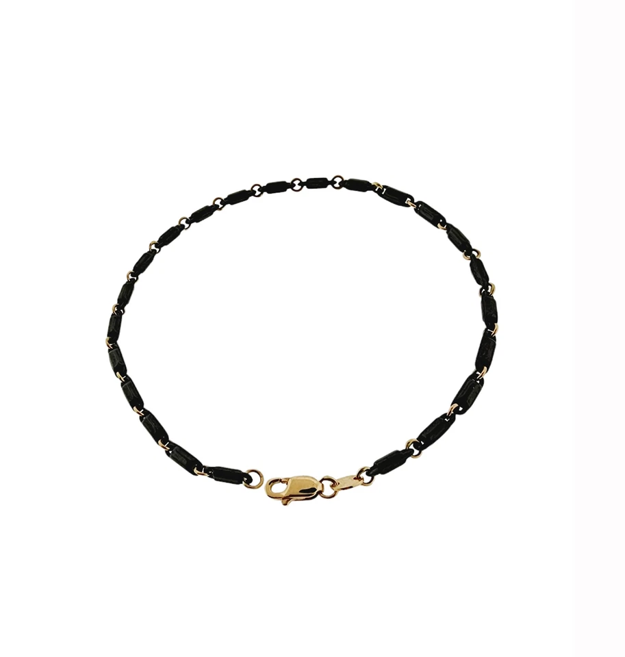 Superoro Solid 18k Rose Gold And Ceramic Bracelet 2.5mm 8 Inches - Image 1 of 4