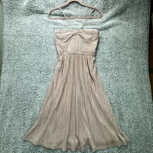 Vestido Laundry by Shelli Segal Mujer Correa de Espagueti Ajuste y Acampanado Talla 4 Rosa Rubor - Imagen 1 de 7
