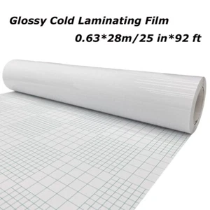 1 Roll Glossy Cold Laminating Film 25 in*92 ft/0.63*28M 3Mil - Picture 1 of 8