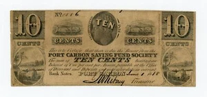 1838 10c The Port Carbon Savings Fund Society - PENNSYLVANIA Note - Picture 1 of 2