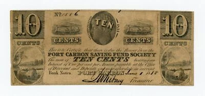 1838 10c The Port Carbon Savings Fund Society - PENNSYLVANIA Note - Image 1 of 2
