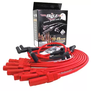 EAGLE Ignition Spark Plug 9mm 8cyl Leads Fits Ford 302-351C & 351W HEI RED. - Picture 1 of 2