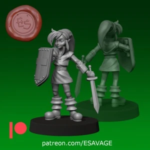 Retro Link Elf Fighter Fantasy Miniature DnD Tabletop RPGs RolePlay Pathfinder - Picture 1 of 1