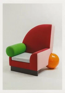 POSTAL Peter Shire "Silla Bel Air" (Muebles) 1981 MOCA Los Ángeles COMO NUEVO - Imagen 1 de 1