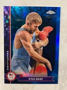 KYLE DAKE Wrestling 2024 Topps Chrome U.S. Olympic Team BLUE Refractor # 102/150 - Picture 1 of 1