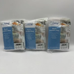 Mesh Laundry Bag Locking Drawstring Delicate Clothes 29x24 White 3 Pack - Picture 1 of 5