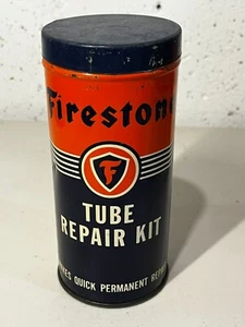 Kit de reparación de neumáticos y tubos Firestone vintage lata publicitaria de gas y petróleo - Imagen 1 de 10