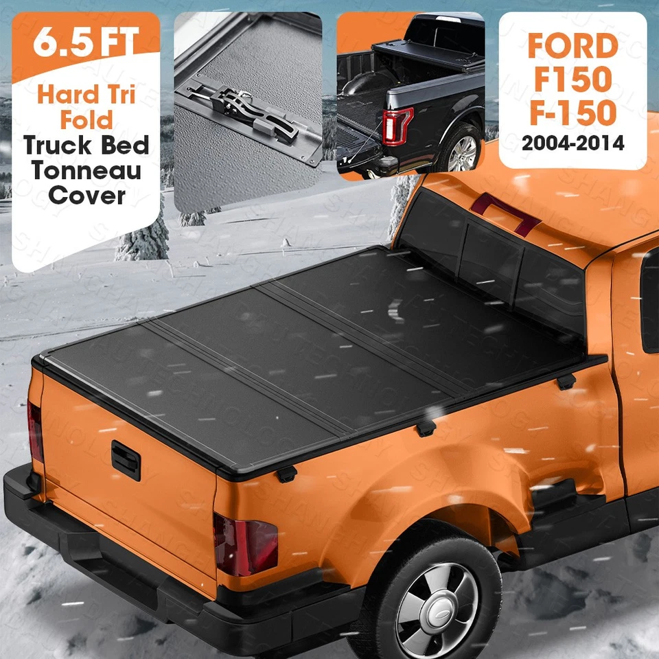 Cubierta rígida triple plegable de 6,5 ft 78,8"" para Ford F150 F-150 2004-2014 Foto 1 de 4