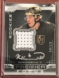 Kaedan Korczak Premier Focus Rookies Patch Auto /125 2022-23 UD Premier #PFPR-KK - Picture 1 of 2