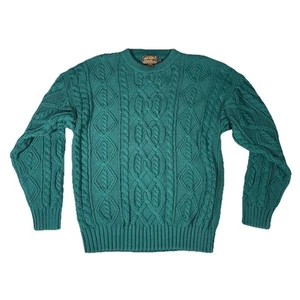 Suéter De Colección Eddie Bauer Pescador Hombres L Abuelo Grueso Cable Tejido Lana Algodón - Imagen 1 de 6