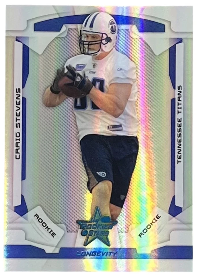2008 Leaf Rookies & Stars Longevity Sapphire #189 Craig Stevens RC Titans /149 - Image 1 of 2