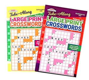 NEW Lot 2 Large Print Crossword Crosswords Pocket Size Puzzle Books by Kappa - Picture 1 of 2