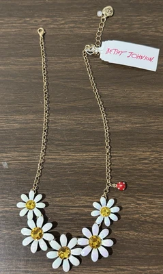 Auténtico Collar Margarita Betsey Johnson Nuevo con Etiquetas 16" + Foto 1 de 2