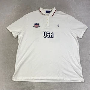 Polo Ralph Lauren USA polo olimpica uomo XXL bianca vestibilità classica manica corta - Foto 1 di 8