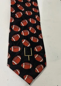 FUSSBALL Motto Krawatte Krawatte schwarz Torpfosten NFL College Super Bowl Party Arbeit - Bild 1 von 9