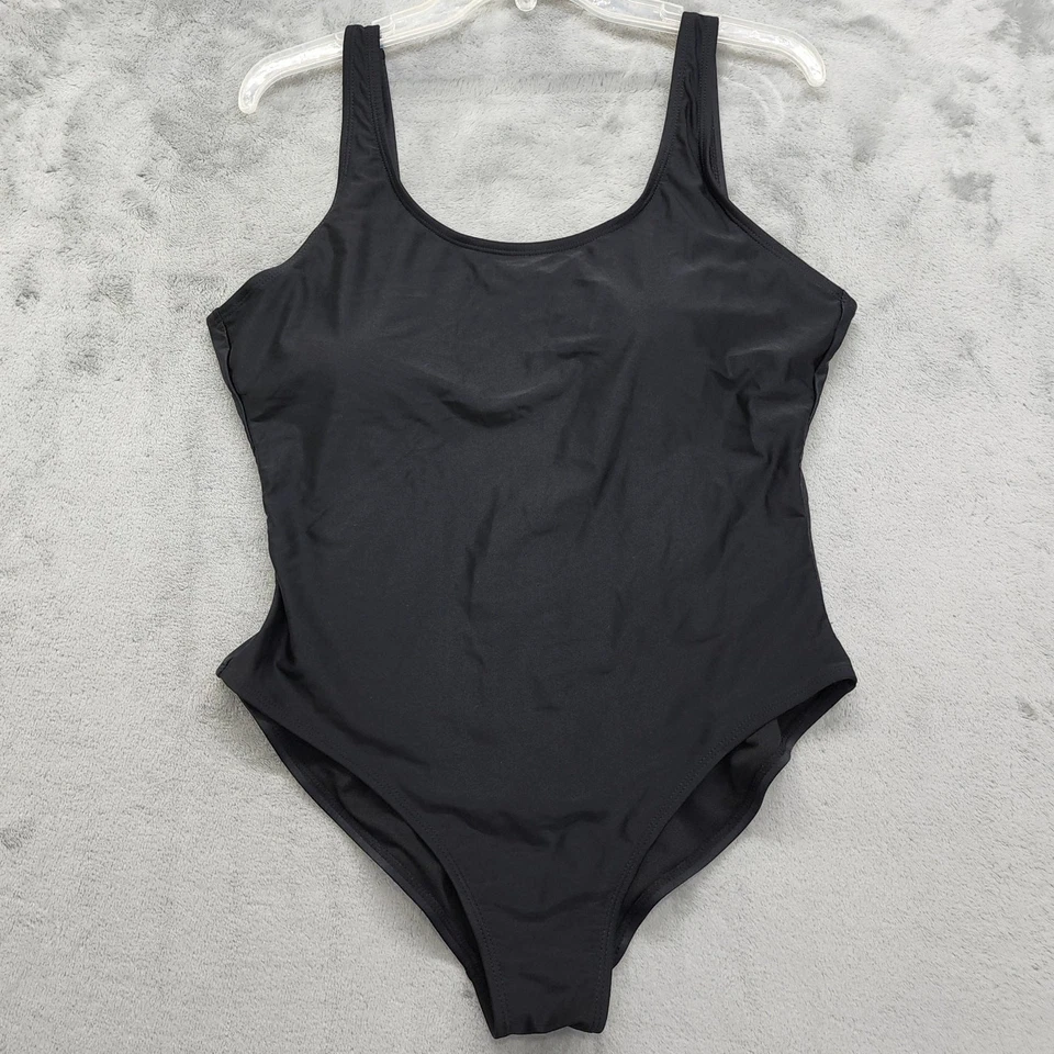 No Boundaries Swimsuit Womens XL (15-17) Black Scoop Back One-Piece High Cut - Image 1 of 4