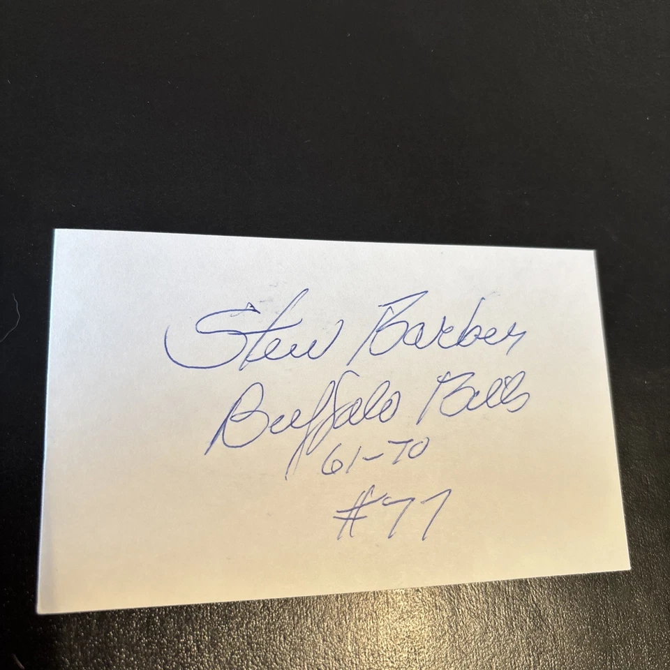 Stew Barber (Penn St. ‘60 All-Amer.)’61 Buffalo Bills, 2X AFL Champs,5X All-Star - Image 1 of 1