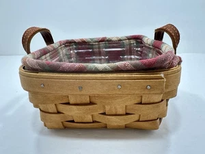 Longaberger Basket With Liner And Insert 6.5” Square - Picture 1 of 5
