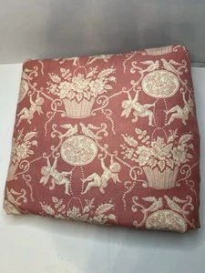 Vintage Paar Mauve Rosa Toiletten Cherub Blumen Französische Vorhänge - Bild 1 von 10