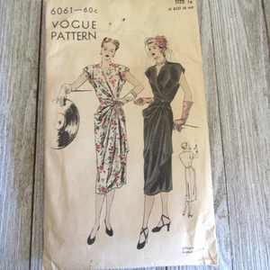 Vintage Schnittmuster VOGUE Schnittmuster #6061 Gr. 14 Brustweite 32 Schnitt/komplett - Bild 1 von 2