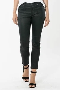 Sass & Bide Jeans Size 27 Wintergate Black Skinny Leg Leather Trim Denim - Picture 1 of 8
