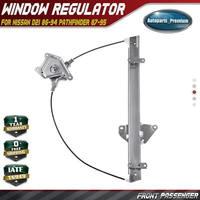 Regulador de ventana manual para camioneta delantera derecha Nissan D21 86-94 Pathfinder 87-95 Foto 1 de 4