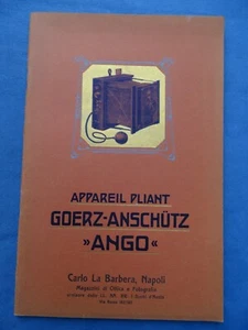 FOTOGRAFIA-APPAREIL PLIANT GOERZ-ANSCHUTZ-"ANGO"-CATALOGO 1910-LA BARBERA-NAPOLI - Picture 1 of 7