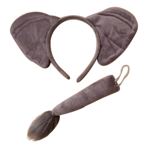 ELEPHANT Ears & Tail Set Headband Fancy Dress Costume Accessory 1 SIZE FITS ALL - Picture 1 of 2
