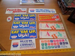 1985 US Olympics stickers lot of decals Kelloggs Los Angelels Etc - Picture 1 of 8