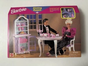 NRFB 1998 Mattel Barbie Doll Folding Pretty House Dining Room Playset Furniture - Picture 1 of 11