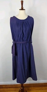 Gudule Paris Vintage Purple Sleeveless Belted Dress Wool Made in France Size 10 - Picture 1 of 7