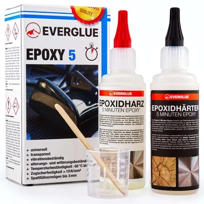 2 Komponenten Kleber Epoxidkleber 200g 5 Minuten Schnellkleber mit Dosierspitzen - Bild 1 von 4