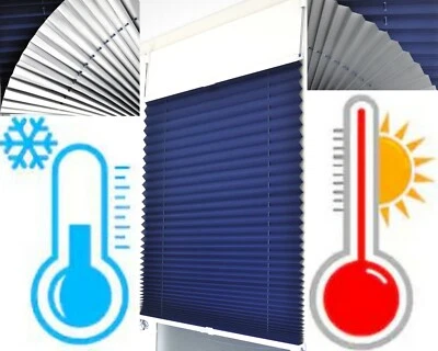 Thermo Plissee Klemmfix ohne Bohren Faltrollo Plißee Rollo Verdunkelung Jalousie - Bild 1 von 4