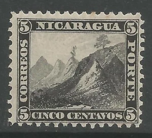 STAMPS-NICARAGUA. 1873 5c Black on Thin Hard Paper. Perf 12. SG: 10. Mint Hinged - Picture 1 of 1
