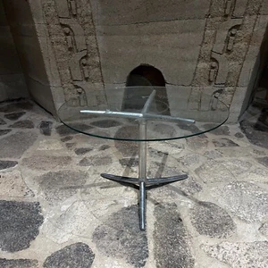 70er Jahre Modernist Beistelltisch Tripod Base Aluminium - Bild 1 von 6