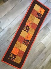 Handcrafted Thanksgiving Fall Themed Reversible Quilted Table Runner 14.5x48â€�