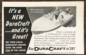 1957 DuraCraft Boote Monticello Arkansas Print Ad 58 Duraflite Aluminium Runabout - Bild 1 von 1