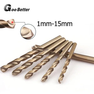 1mm-15mm Hss Cobalt Gold Jobber Drill Bits Drilling Hard Metals Steel High Speed - Picture 1 of 8