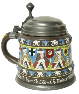 Creußener Keramik Apostelkrug Krug Bierkrug Seyffarth Creussen Kurfürstenkrug - Bild 1 von 4