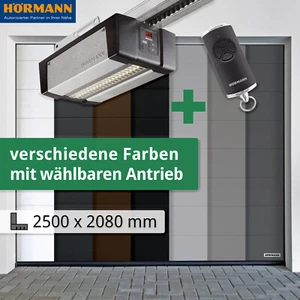 ✓ Hörmann Sektionaltor Woodgrain 2500 x 2080 mm, Garagentor-Set M-Sicke - Bild 1 von 8