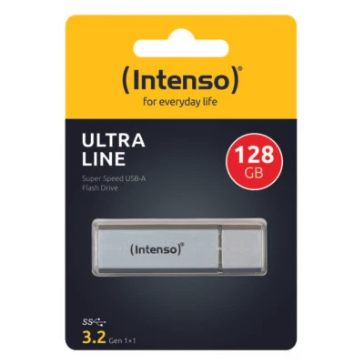Intenso USB Stick 128GB Speicherstick Ultra Line silber USB 3.2 - Bild 1 von 2