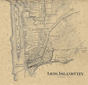Long Island Stadt Ravenswood Blissville Richmond Hill NY 1873 Karten Straßen Namen - Bild 1 von 9