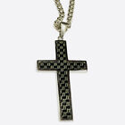 3D Cross Necklace WCJ Religious Christian Jewelry Stainless Steel Black Unisex