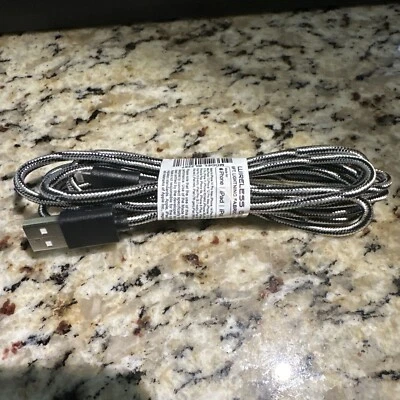 6 Foot Wireless Gear Fabric Charging Cable Heavy Duty For iPhone iPad New Black - Image 1 of 2