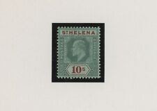 1908-11 St. Helena, Stanley Gibbons #70, 10 Shillings green and red green, Georg