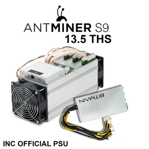 BITMAIN ANTMINER S9i 13.5 TH/S BITCOIN MINER WITH OFFICIAL PSU - USED WORKING - Picture 1 of 1