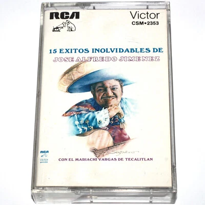 Jose Alfredo Jimenez - 15 Exitos Inolvidables (Cassette Tape Mexico 1983) TESTED - Image 1 of 4