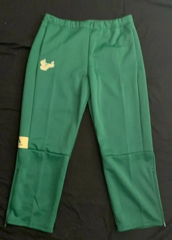 Adidas Mens USF University South Florida Bulls NCAA Green Zip Pants XXL EC4245 Cover